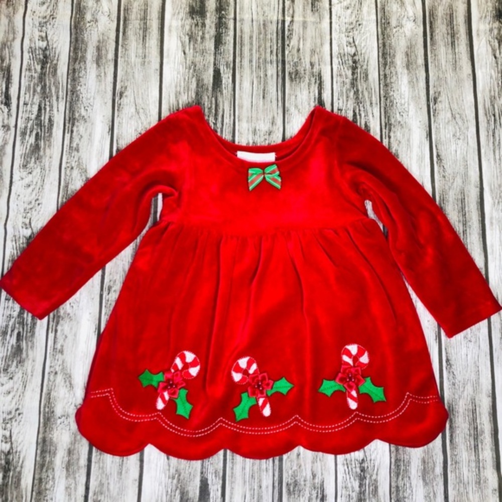 Bonnie Baby Girls Red Christmas Dress 24M NEW